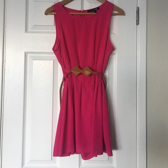 Forever 21 | Dresses | Pink Dress With Brown Belt | Poshmark